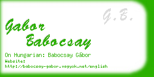 gabor babocsay business card