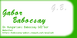 gabor babocsay business card